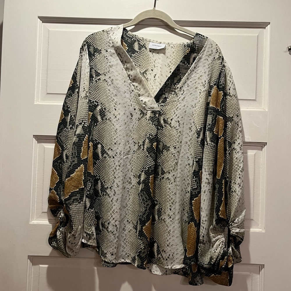 Adrienne Snake-print blouse